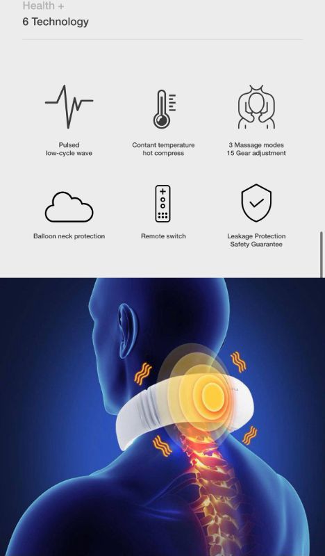 Photo 1 of NECK MASSAGER IS INTELLIGENT TO HELP RELIEVE NECK PAIN AND STIFFNESS CERVICAL PAIN AND BODY TENSION COMBINES LOW CYCLE ACUPUNCTURE TECHNOLOGY AND CONSTANT HEAT FOR CALMING RELIEF NEW INBOX
$179.99