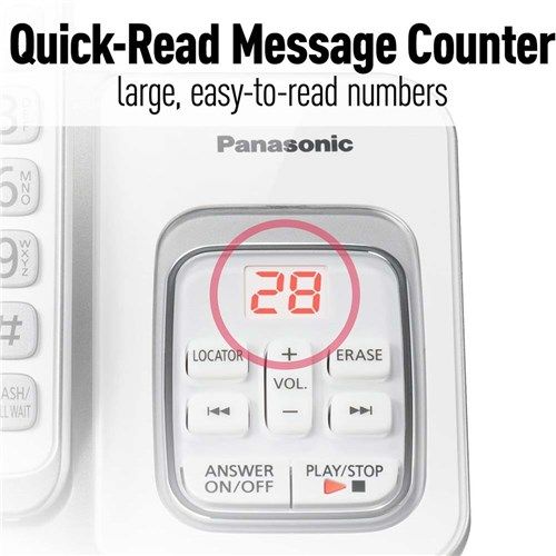 Photo 3 of PANASONIC CORDLESS TELEPHONE WITH DIGITAL ANSWERING MACHINE 2 HANDSETS TALKING CALLER ID  STORES UP TO 100 CONTACTS 3 WAY CONFERENCE 8 VOLUME SETTINGS CUSTOMIZED RINGER NEW $59.95