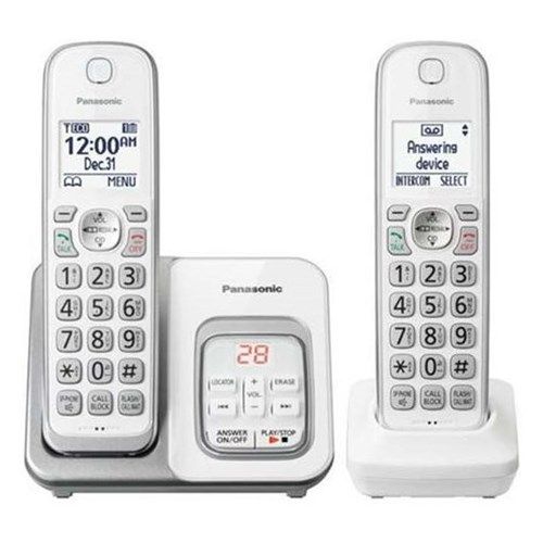 Photo 1 of PANASONIC CORDLESS TELEPHONE WITH DIGITAL ANSWERING MACHINE 2 HANDSETS TALKING CALLER ID  STORES UP TO 100 CONTACTS 3 WAY CONFERENCE 8 VOLUME SETTINGS CUSTOMIZED RINGER NEW $59.95