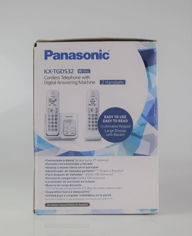 Photo 5 of PANASONIC CORDLESS TELEPHONE WITH DIGITAL ANSWERING MACHINE 2 HANDSETS TALKING CALLER ID  STORES UP TO 100 CONTACTS 3 WAY CONFERENCE 8 VOLUME SETTINGS CUSTOMIZED RINGER NEW $59.95