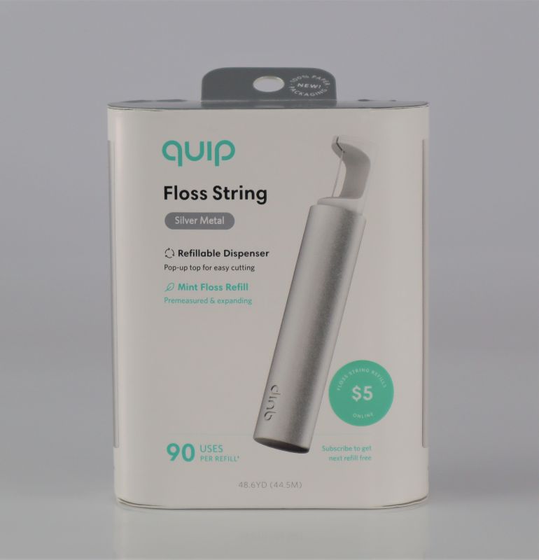 Photo 1 of REFILLABLE QUIP FLOSS CANISTER HOLDS 3 MONTHS OF FLOSS MINT FLAVOR COLOR SILVER NEW $22.99
