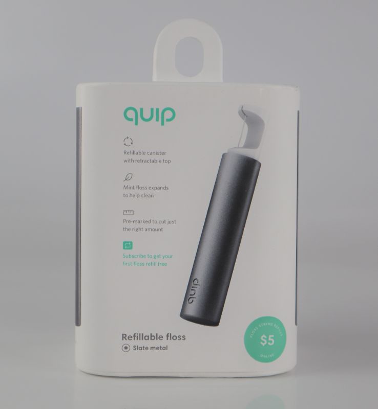 Photo 1 of REFILLABLE QUIP FLOSS CANISTER HOLDS 3 MONTHS OF FLOSS MINT FLAVOR COLOR SLATE NEW $22.99