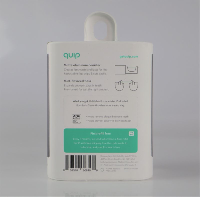 Photo 2 of REFILLABLE QUIP FLOSS CANISTER HOLDS 3 MONTHS OF FLOSS MINT FLAVOR COLOR SLATE NEW $22.99