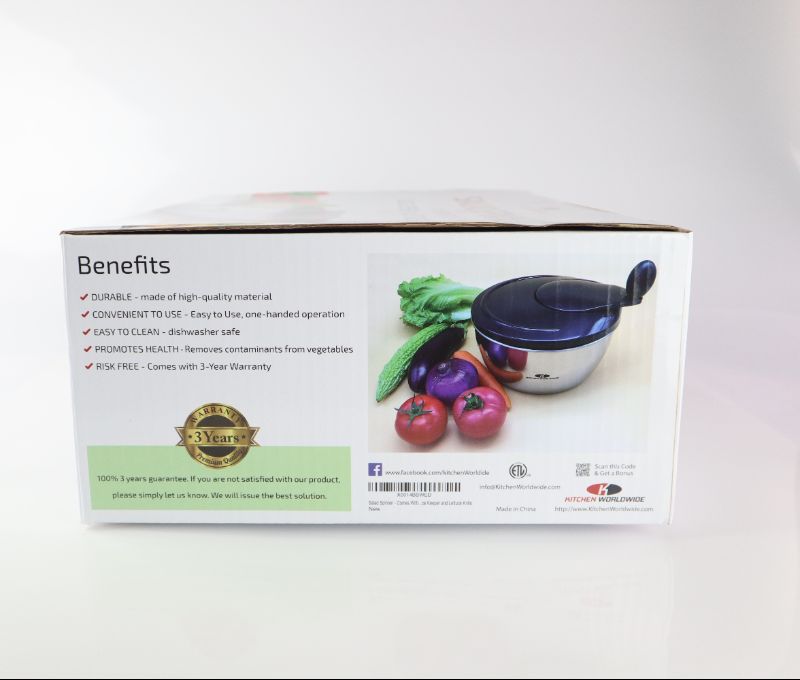 Photo 2 of WORLDWIDE STAINLESS STEEL SALAD SPINNER INCLUDES STAINING BOWL SPIN LID CONTAINER AND SALAD KNIFE NEW IN BOX  
$49.99