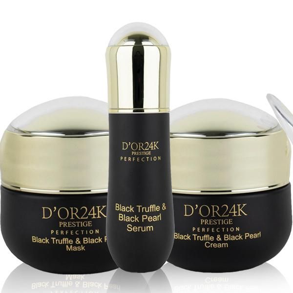 Photo 2 of PERFECTION COLLECTION BLACK TRUFFLE AND BLACK PEARL CREAM MASK AND SERUM WITH THE RESTORATIVE BENEFITS OF BLACK PEARL POWDER INCLUDE ESSENTIAL FATTY ACIDS VITAMINS A C AND D AND ANTIOXIDANTS TO PREVENT CELLULAR DAMAGE TO RESTORE A NATURAL GLOW NEW IN BOX
