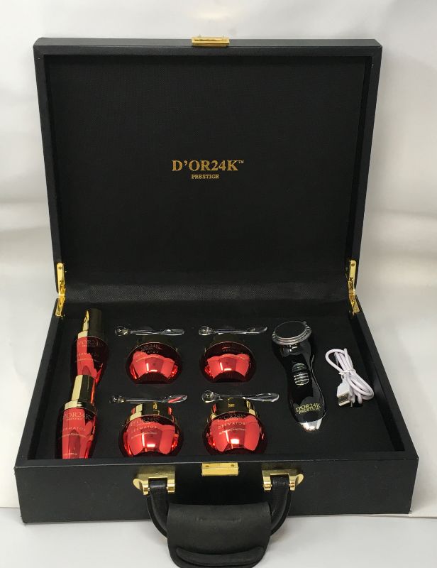 Photo 1 of RED CAVIAR CASE USES OMEGAS THREE AND SIX FATTY ACIDS POTASSIUM SELENIUM AND VITAMIN A AND E INCLUDES 2 BIO THERMAL RED CAVIAR SERUM 2 BIO THERMAL RED CAVIAR CREAM 2 BIO THERMAL RED CAVIAR MASK AND DEVICE TO MASSAGE IN PRODUCT NEW IN BOX $6500