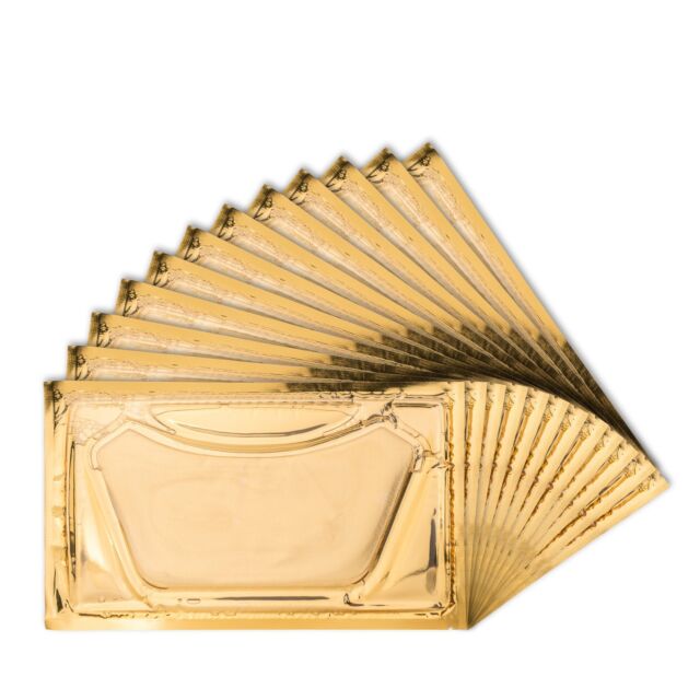 Photo 4 of 24K NECK AND EYE MASK SUITCASE WILL ACTIVATE THE BASAL CELLS OF THE SKIN INCREASING THE ELASTICITY OF THE SKIN REDUCING CROWS FEET FINE LINES BLEMISHES DARK CIRCLES 12 NECK MASKS AND 6  EYE MASKS NEW IN BOX  $5000
