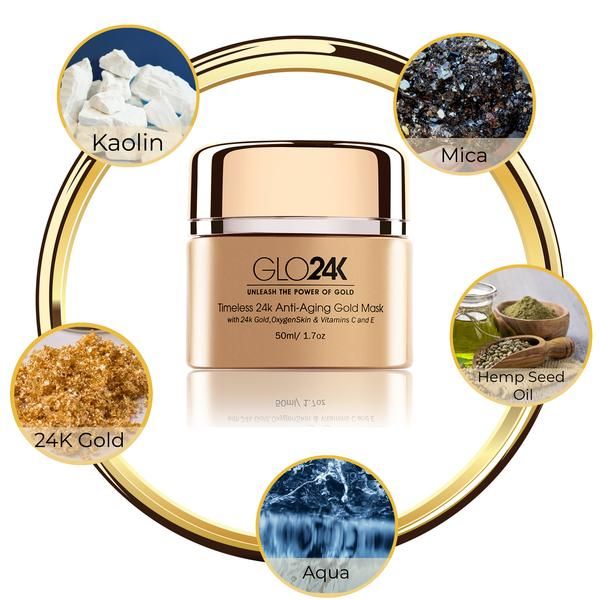 Photo 2 of 24K ANTI AGING GOLD MASK FORMULATED TO BOOST NOURISH AND RECHARGE SKIN FOR GLOW ENRICHED WITH 24K GOLD AMINO PEPTIDES VITAMINS A C E HELPS REDUCE VISABLE LINES FINE LINES AND WRINKLES  FOR ALL SKIN TYPES NEW $99