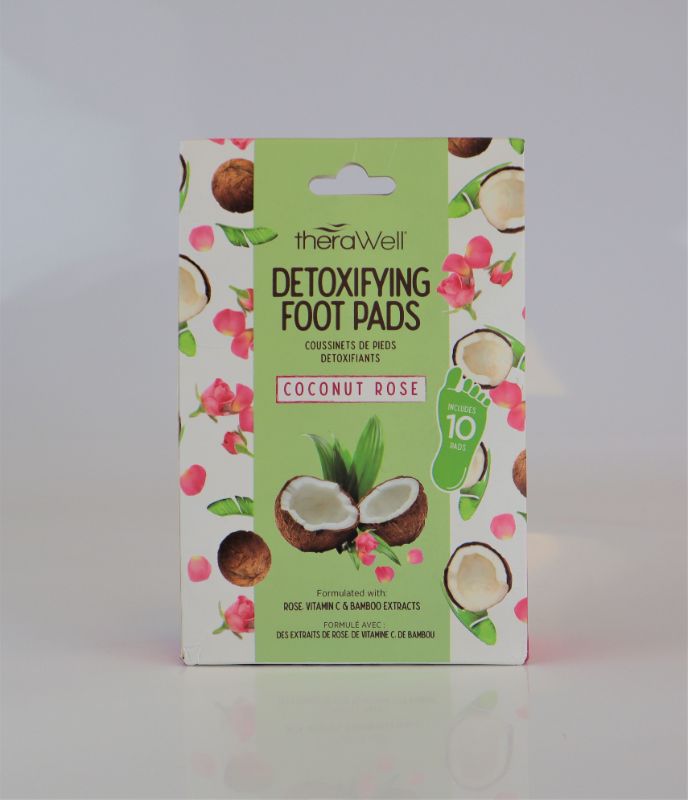 Photo 1 of THERAWELL DETOXIFYING FOOT PADS CLEANSE AND NATURALLY DEXOT BODY STIMULATES REFLEXOLOGY ZONES WOKING OVERNIGHT TO REMOVE TOXINS SCENT COCONUT ROSE 10 FOOT PADS $18