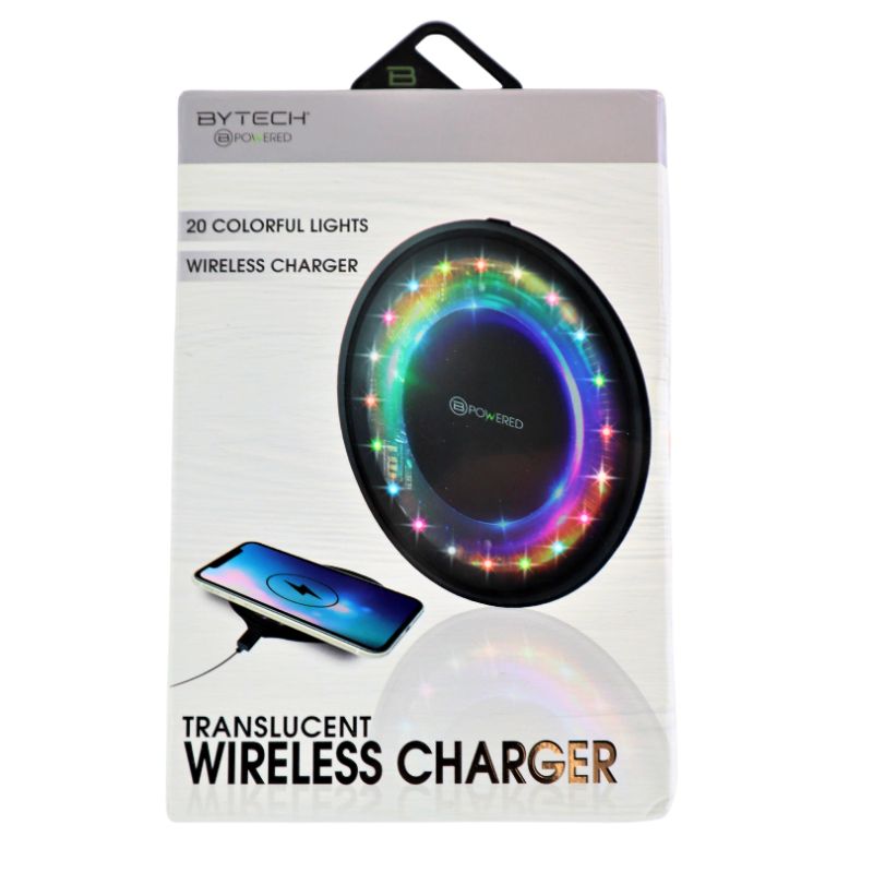 Photo 1 of TRANSLUCENT WIRELESS CHARGER 20 ROATATIG MULTI COLOR LIGHTS 5WAT BY BYTECH NEW $14.99