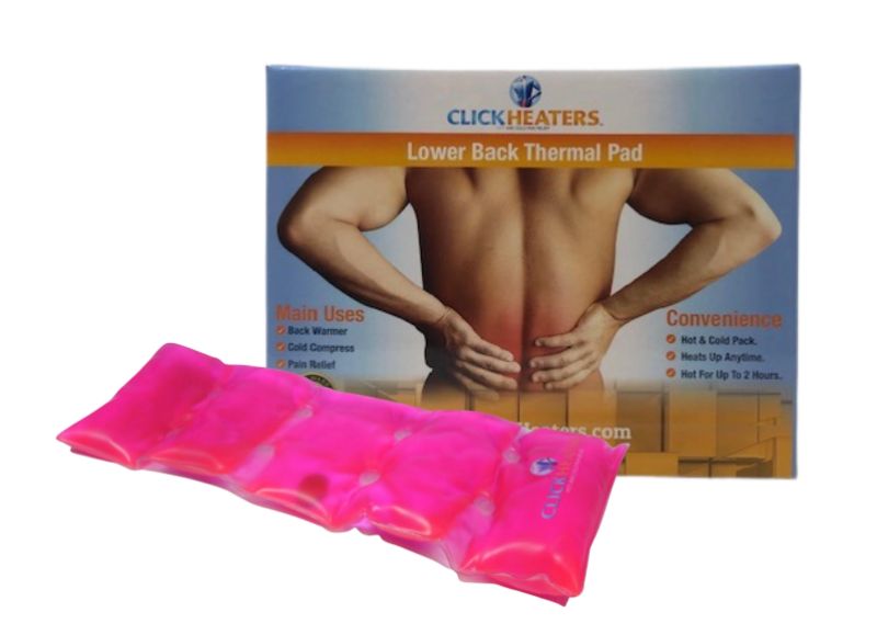 Photo 1 of CLICK HEATER LOWER BACK REUSABLE HOT AND COLD THERMAL PAD REFRIGERATE FREEZE OR HOT LOOSEN MUSCLES RELIEVE PRESSURE LIFETIME WARRANTY COLOR PINK NEW SEALED $89.99