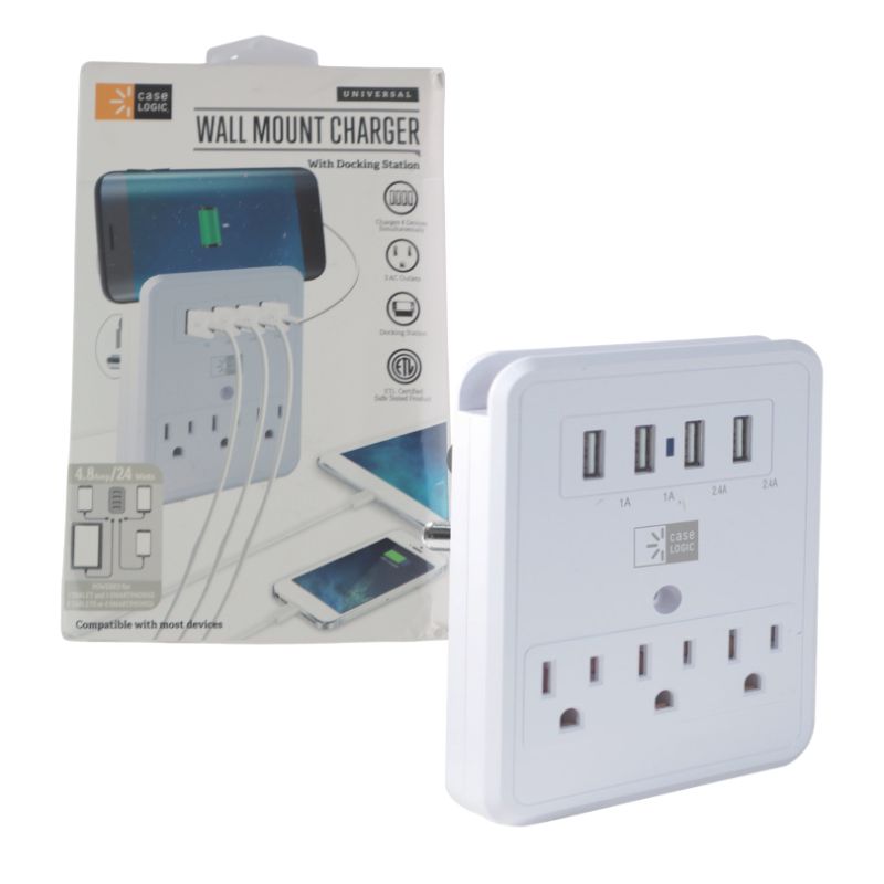 Photo 1 of WALLMOUNT CHARGER WITH 3 AC PORTS AND 4 USB PORTS NEW $23.98