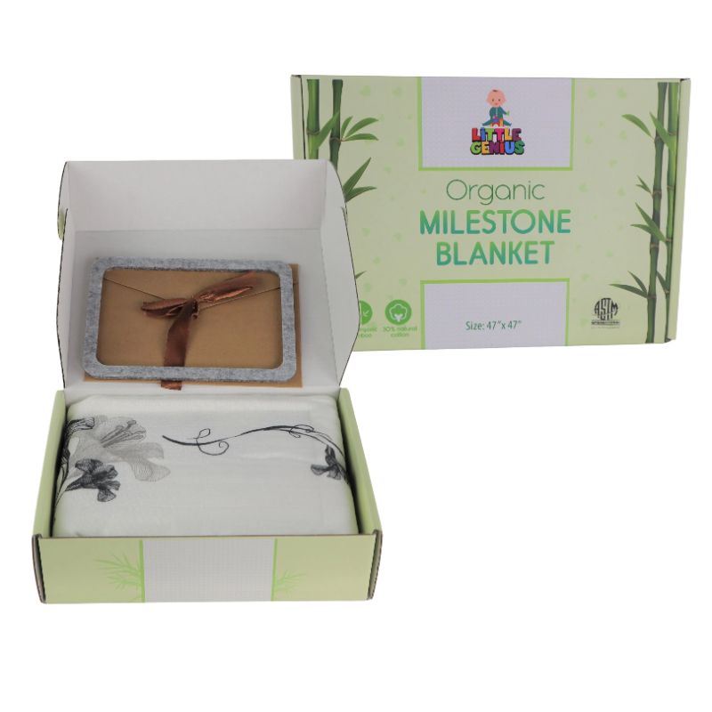 Photo 1 of ORGANIC MILESTONE BLANKET CAPTURES FIRST 12 MONTHS 70% ORGANIC BAMBOO 30% NATURAL COTTON GENDER NEUTRAL NEW $35