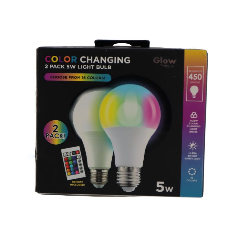 Photo 1 of 2 PACK COLOR CHANGING LED LIGHT BULBS 5W WITH REMOTE 16 COLORS AND ENERGY SAVING NEW $17.98