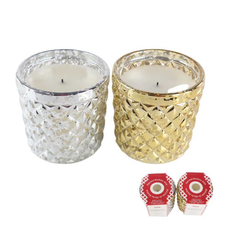 Photo 1 of 2 PACK INGLOW FLAMELESS LED REAL WAX CANDLES 5 HOUR TIMER BATTERY RAN 2 AA NOT INCLUDED GOLD AND SILVER NEW IN PACKAGE $39.99
