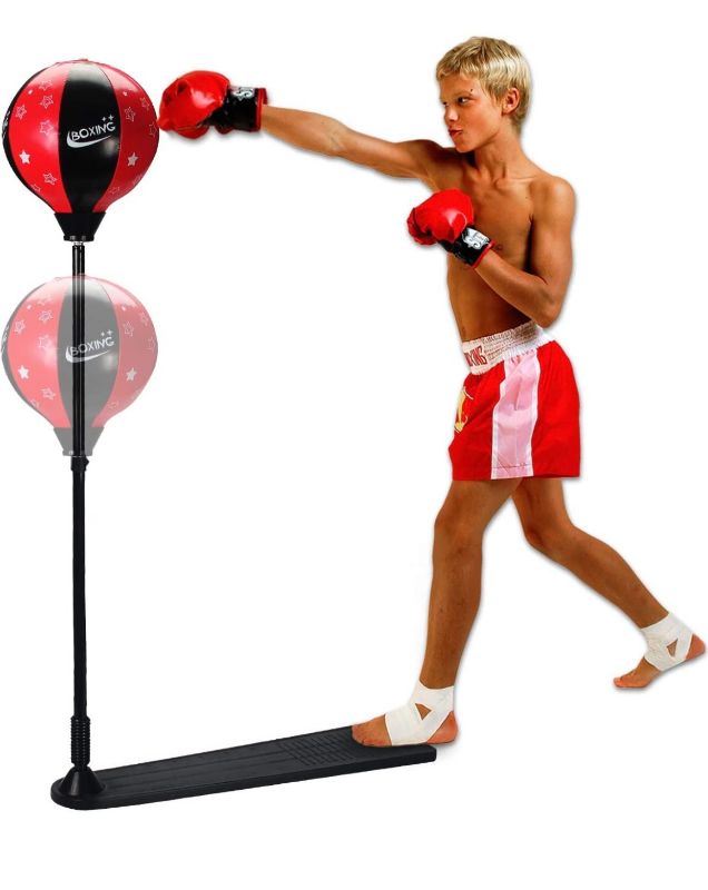Photo 2 of THIS TRAINING SET PROMOTES EXERCISE AND HAND EYE COORDINATION THIS SET INCLUDES A HEIGHT ADJUSTABLE BOXING STAND AND A PAIR OF BOXING GLOVES NEW IN BOX
$39.99
