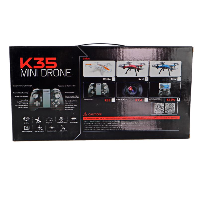 Photo 1 of RED KINGCO 6INCH K35 MINI DRONE WITH WIFI CAMERA LED LIGHTS ARE WHITE AND GREEN BATTERY 3.7V RECHARGEABLE NEW $175