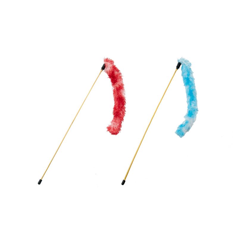Photo 1 of 2 PACK CAT TAIL FAUX FEATHER BOA WANDS NEW $19.99