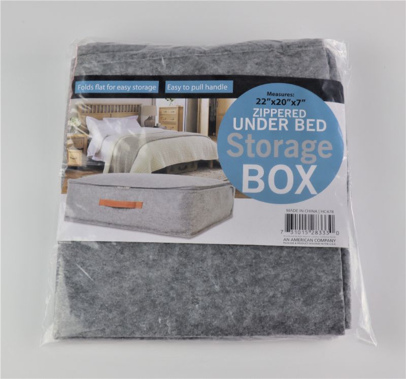Photo 2 of FELT UNDER THE BED STORAGE BOX WITH HANDLE 20IN x 20IN x 17IN NEW IN PACKAGE $9.99