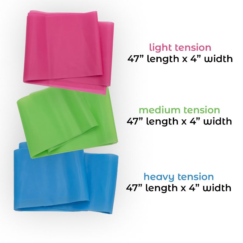 Photo 1 of 3 PACK OF RESISTANCE BANDS 1 LIGHT TENSION 1 MEDIUM AND A HEAVY TENSION NEW $29.99