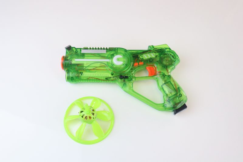 Photo 1 of C STAR TOY GUN INCLUDES EXOPLANET FLYING SAUCER AND CHARGING CORD REQUIRE 4 TRIPLE A BATTERIES NEW IN BOX 
$45.99