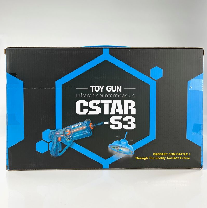 Photo 2 of C STAR TOY GUN INCLUDES EXOPLANET FLYING SAUCER AND CHARGING CORD REQUIRE 4 TRIPLE A BATTERIES NEW IN BOX 
$45.99