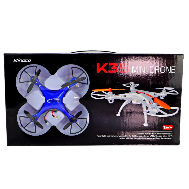 Photo 1 of BLUE KINGCO 6INCH K35 MINI DRONE WITH WIFI CAMERA LED LIGHTS ARE WHITE AND GREEN BATTERY 3.7V RECHARGEABLE NEW $175
