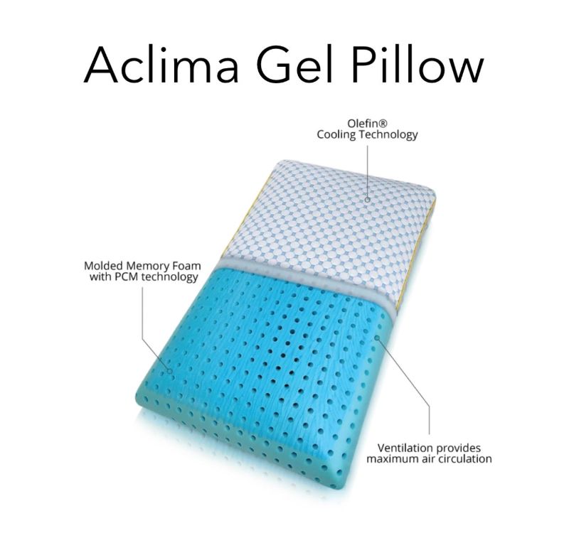 Photo 2 of ACLIMA BAMBOO AND GEL-INFUSED PILLOW HYPOALLERGENIC ANTIBACTERIAL PCM TECHNOLOGY MOLDED MEMORY FOAM FOR FIRM SUPPORT SIZE STANDARD NEW $119.99