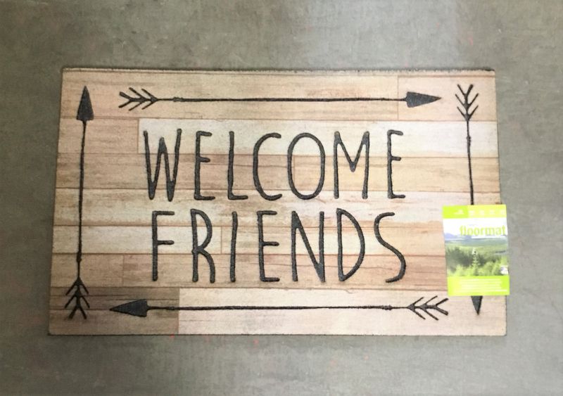 Photo 1 of ARROW FRIENDS MAT18IN X 30IN FLOORMAT 96 PERCENT RECYCLED RUBBER NEW $24.99