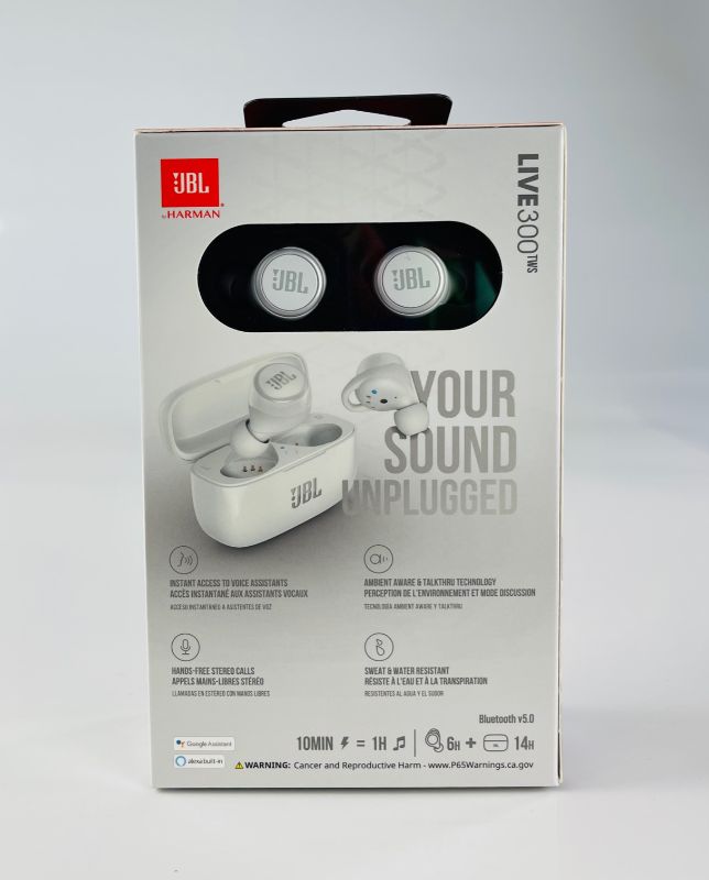 Photo 3 of JBL LIVE 300TWS WIRELESS BLUETOOTH HEADPHONES INSTANT ACCESS TO VOICE ASSISTANTS FOR HANDS FREE STEREO CALLS SWEAT AND WATER-RESISTANT 6 HOUR PLAYTIME RECHARGEABLE WIRELESS CHARGING CASE INCLUDED NEW IN BOX SEALED $149.95