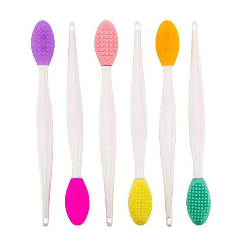 Photo 1 of LUTER 6 pcs Silicone Exfoliating Lip Brush Double-Sided Soft Cleaning Beauty Tool for Smoother Skin and Lip Assorted Colors