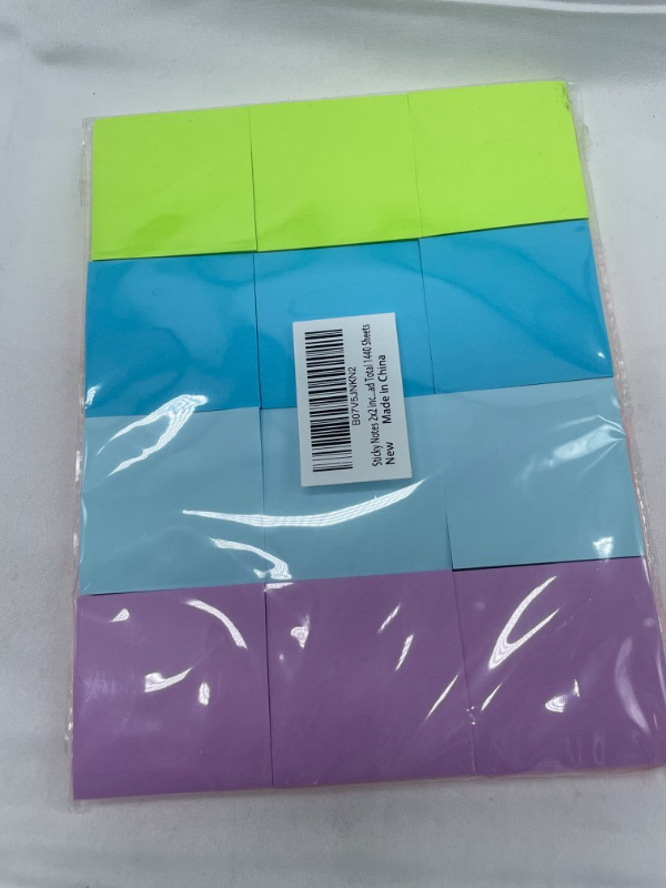 Photo 2 of Sticky Notes 2x2 inch Bright Colors Self-Stick Pads 24 Pads/Pack 60 Sheets/Pad Total 1440 Sheets
