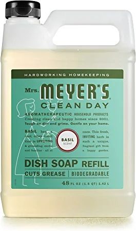 Photo 1 of Mrs. Meyer's Liquid Dish Soap Refill, Biodegradable Formula, Basil, 48 fl. oz
