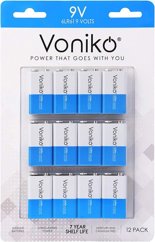 Photo 1 of VONIKO 9V Batteries - Alkaline 9V Battery 12 Pack - Ultra Long Lasting with a 7-Year Shelf Life New