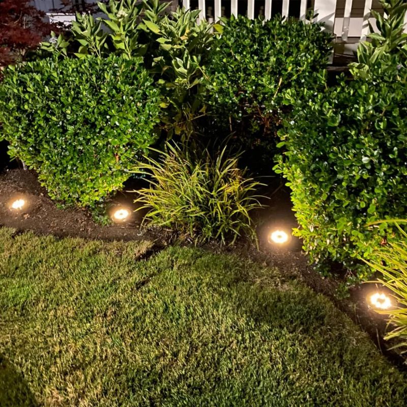 Photo 2 of Solar Outdoor Lights?Deck Lights Solar Powered - 8 LED ?Outdoor Solar Ground Lights for Landscape?Walkway?Lawn ?Steps Decks, Pathway Yard Stairs Fences, Garden Decorations, Warm Lights (12 Pack) New
