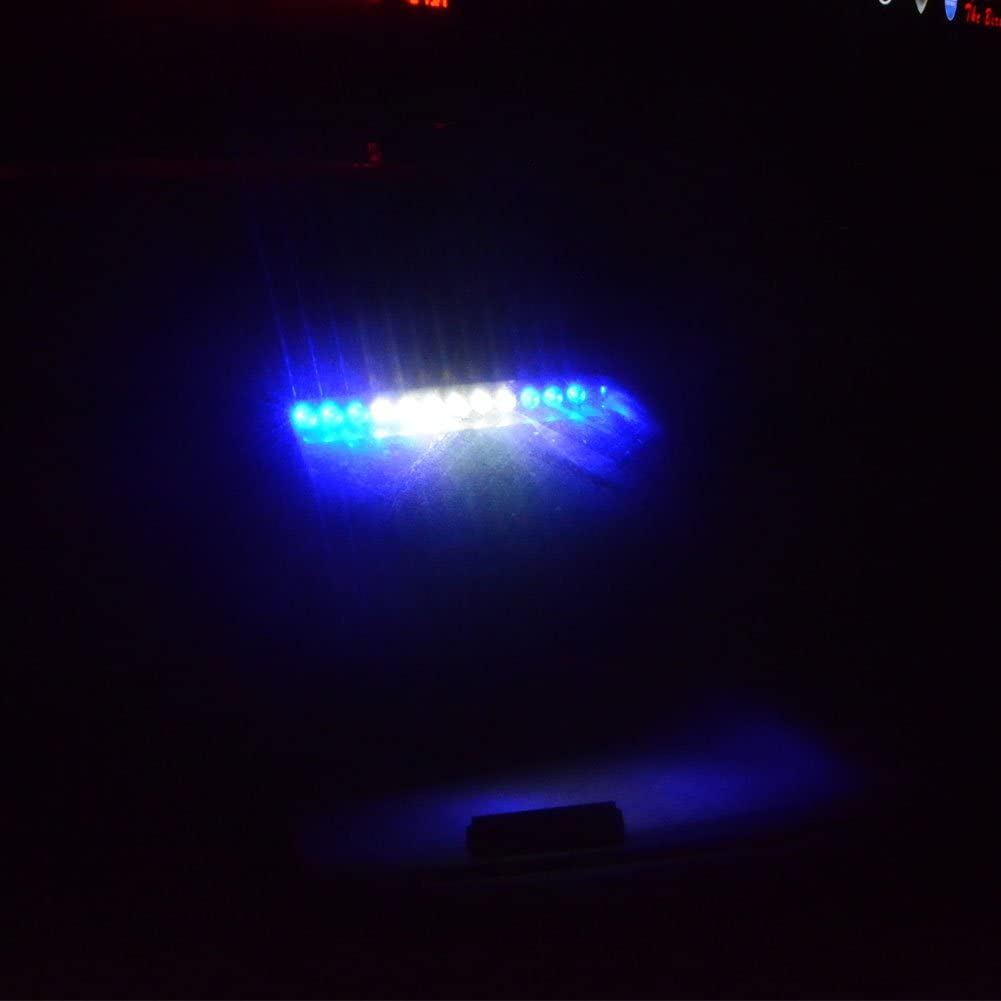 Photo 6 of LED Blue White Emergency Strobe Dash Light for Volunteer Firefighter EMT Law Enforcement Vehicles, 16 Flashing Patterns Interior Front Windshield Rear Window Safety Warning Lighting New