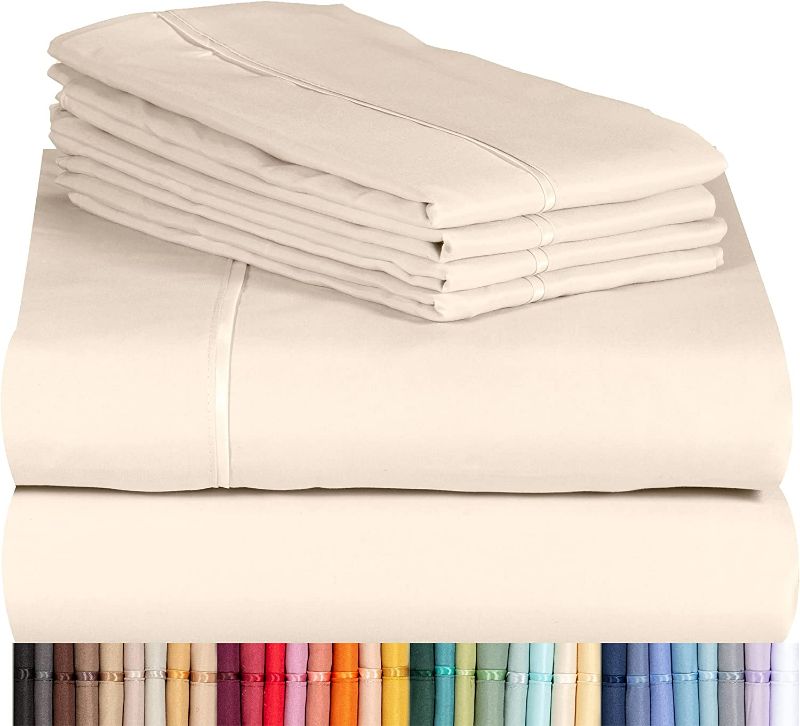 Photo 1 of LuxClub 6 PC Sheet Set Sheets Deep Pockets 18" Eco Friendly Wrinkle Free Sheets Machine Washable Hotel Bedding Silky Soft