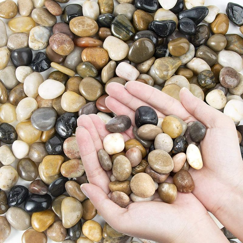 Photo 1 of OUPENG Pebbles Polished Gravel, Natural Polished Mixed Color Stones, Small Decorative River Rock Stones 2 Pounds (32-Oz)
