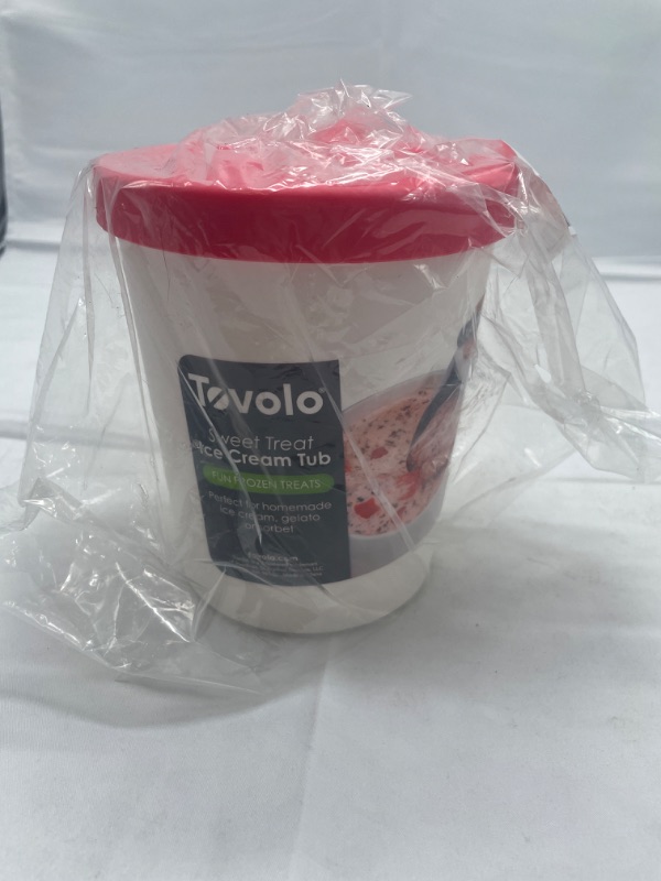 Photo 2 of Tovolo Sweet Treat Ice Cream Tub (Raspberry) - 1 Quart Reusable Plastic & Silicone Container for Homemade Ice Cream & Freezer Food Storage / Dishwasher-Safe & BPA-Free
