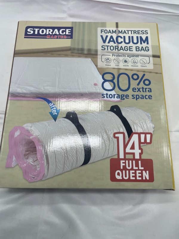 Photo 2 of QUEEN Mattress Vacuum Storage Bag for 6 inches Foam Latex Mattress, Vacuum Seal Mattress Bag for Moving, Storage, and Shipping with 2 Straps