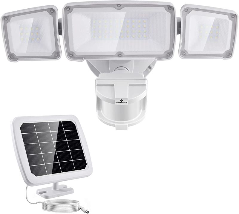 Photo 1 of GLORIOUS-LITE Solar Security Light Outdoor, 1600LM Solar LED Motion Sensor Light with 3 Adjustable Head, 5500K, IP65 Waterproof Flood Light for Backyard, Pathway & Patio