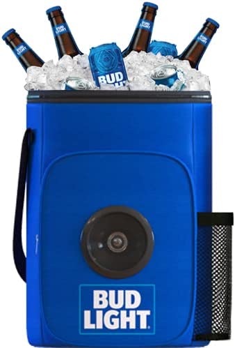 Photo 1 of Bud Light Soft Cooler Bag with Built-in Rechargeable Wireless Bluetooth Speakers Foldable Small and Portable Durable and Material Compatible for Smartphones, Tablets & MP3 Players