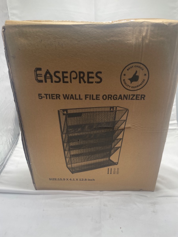 Photo 2 of Easepres File Organizer Mesh 5-Tier Black Hanging File Organizer Vertical Holder Rack for Office Home