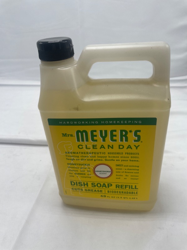 Photo 2 of Mrs. Meyer's Liquid Dish Soap Refill, Biodegradable Formula, Honeysuckle, 48 fl. oz