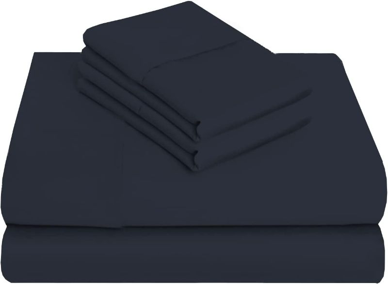 Photo 1 of Twin-XL Sheets Extra Deep Pockets 15 Inch 500 Thread Count 4 Piece Sheet Set 100% Cotton Sheet Set Navy Blue Solid Sheet,Long Staple Cotton Bedsheet and Pillow Cover,Sateen Finish,Soft,Breathable
Visit the Lukeville Luxury Linen Store