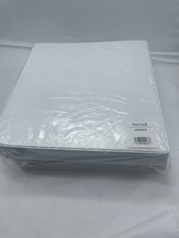 Photo 2 of Samsill Economy 1.5 Inch 3 Ring Binder, Made in The USA, Round Ring Binder, Customizable Clear View Cover, White, 4 Pack (MP48557)