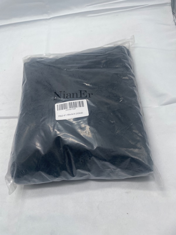 Photo 2 of NianEr Fall Winter Velvet Pillowcases Set of 2 Pillow Cases with Zipper Closure Black, Standard