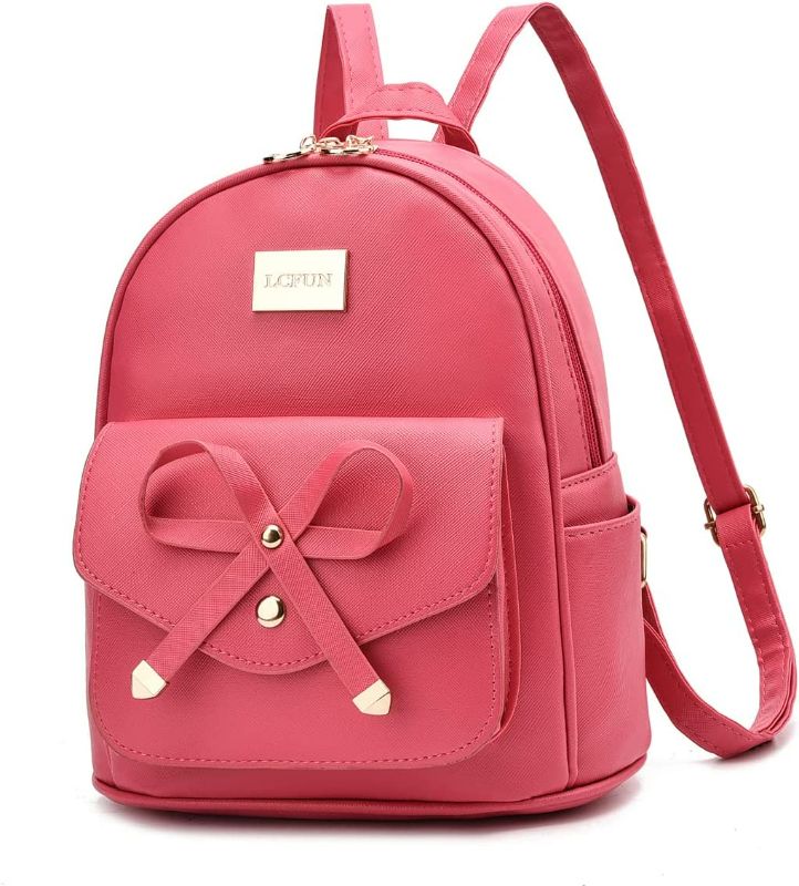 Photo 1 of LCFUN Cute Mini Leather Backpack Fashion Small Daypacks Purse for Girls and Women