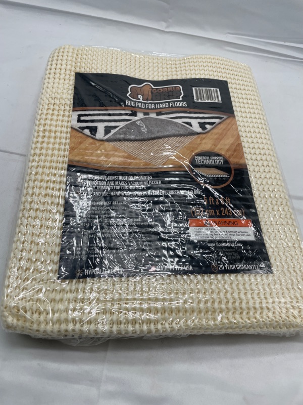 Photo 2 of Gorilla Grip Extra Strong Rug Pad Gripper, 5x8 FT, Grips Keep Area Rugs in Place, Thick, Slip and Skid Resistant Pads for Hard Floors, Under Carpet Mat Cushion and Hardwood Floor Protection