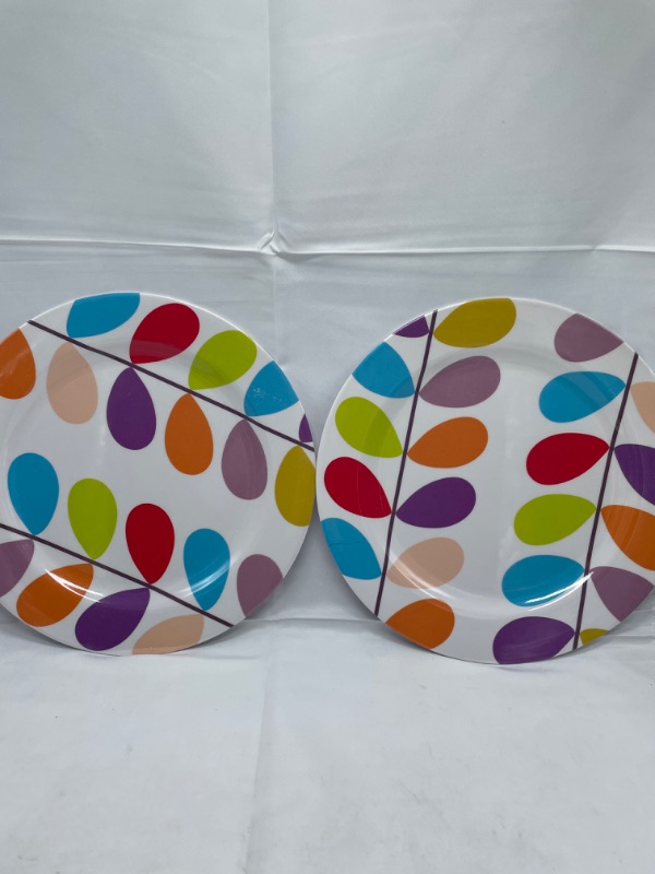 Photo 1 of 2 pack large plastic plates with multi color new 